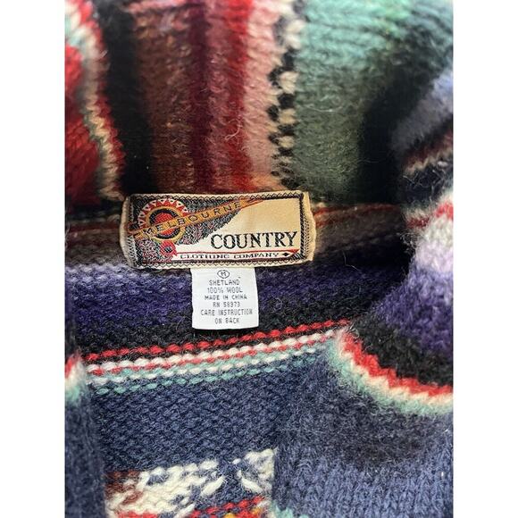Melbourne Country Brand Women's Wool Indian Print Colorful Cardigan Sweater Sz M - Picture 6 of 7